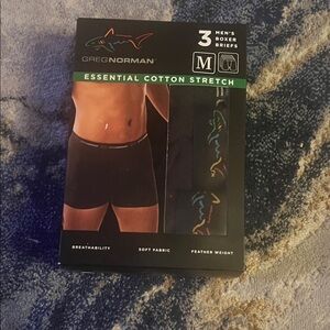 Greg Norman Collection Black Boxer Briefs with Colorful Logo
